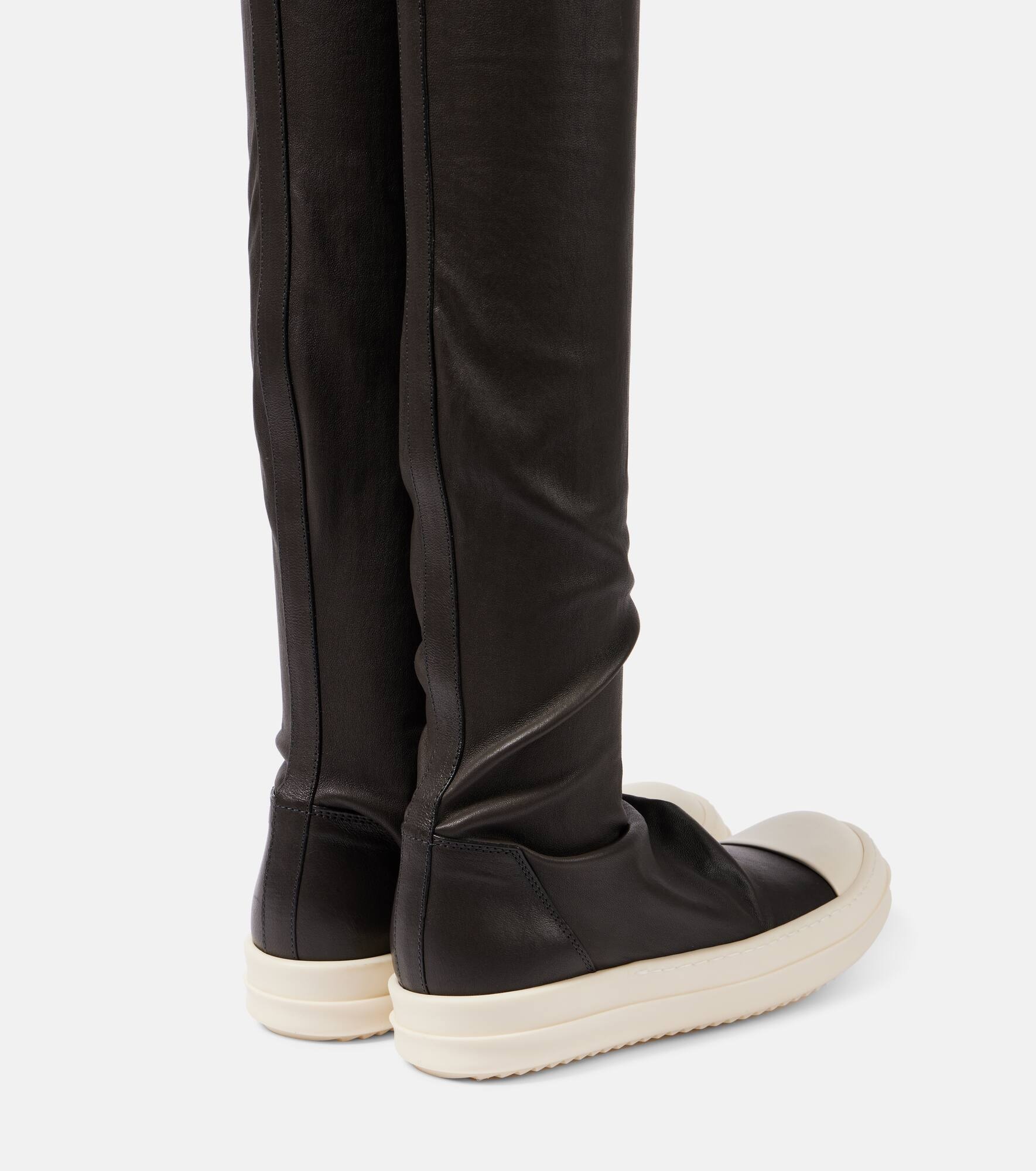 Denim over-the-knee sneakers - 5