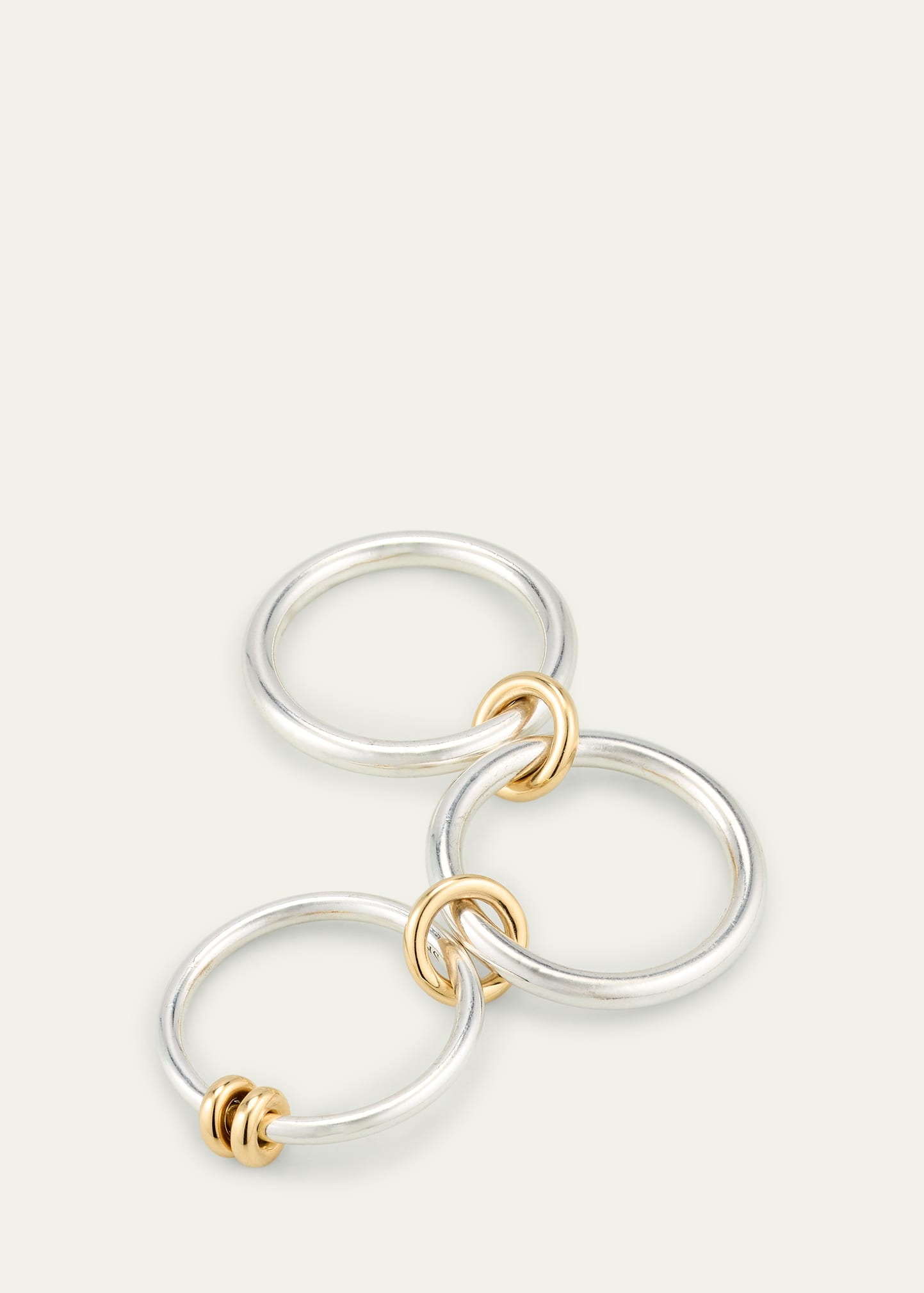 Raneth SG Three Link Ring in Sterling Silver with 18K Yellow Gold Accents - 4