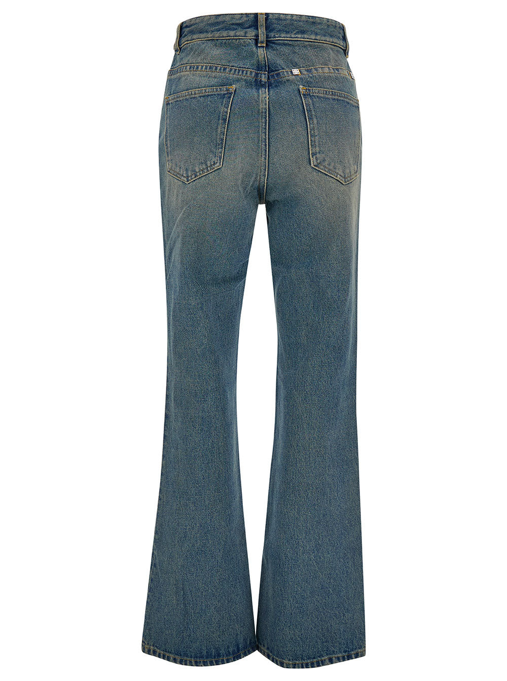 Givenchy Women Light Blue Bootcut Jeans With 4G Detail In Vintage Wash Denim Woman - 2