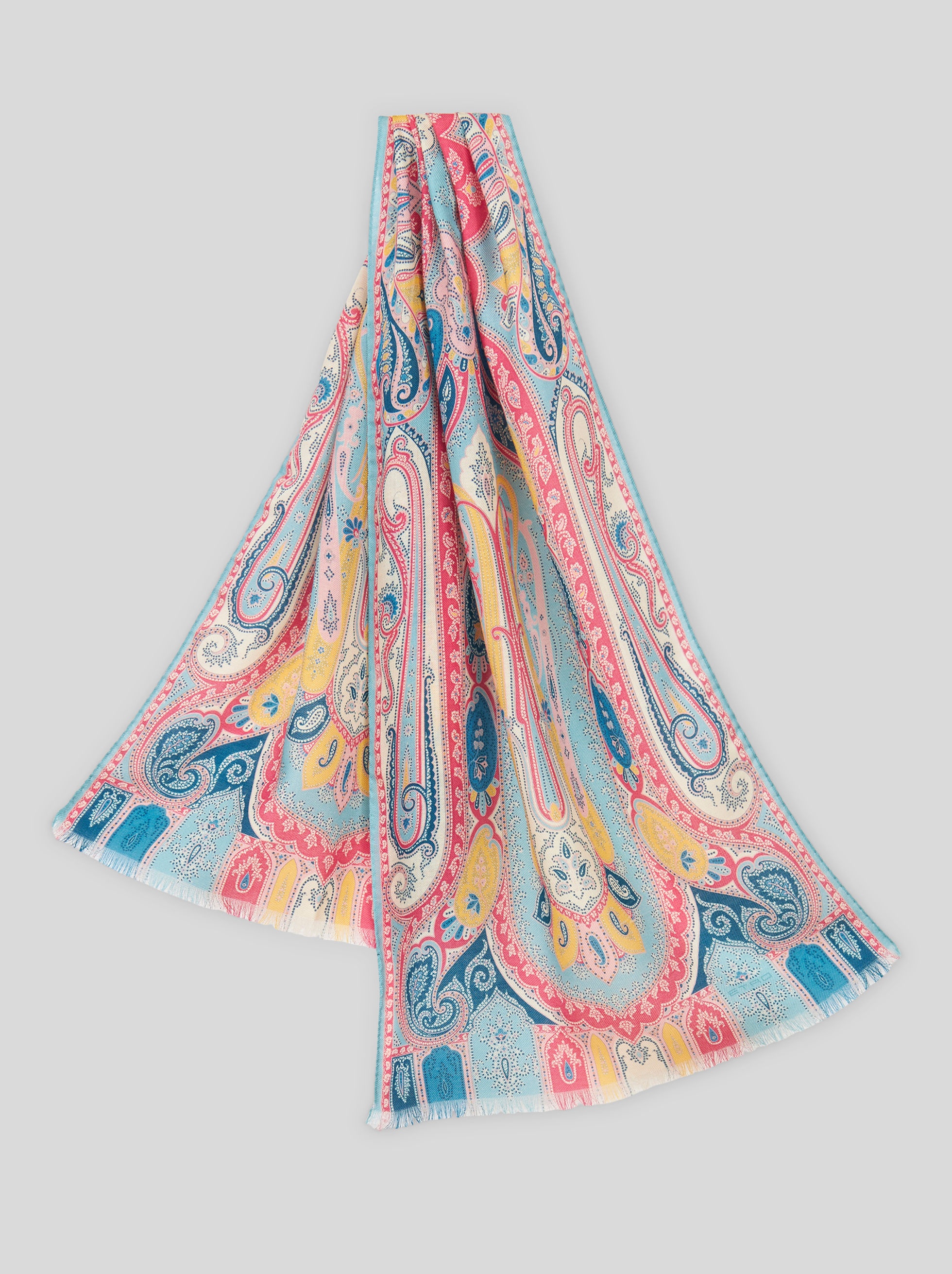 PAISLEY WOOL AND SILK SCARF - 1