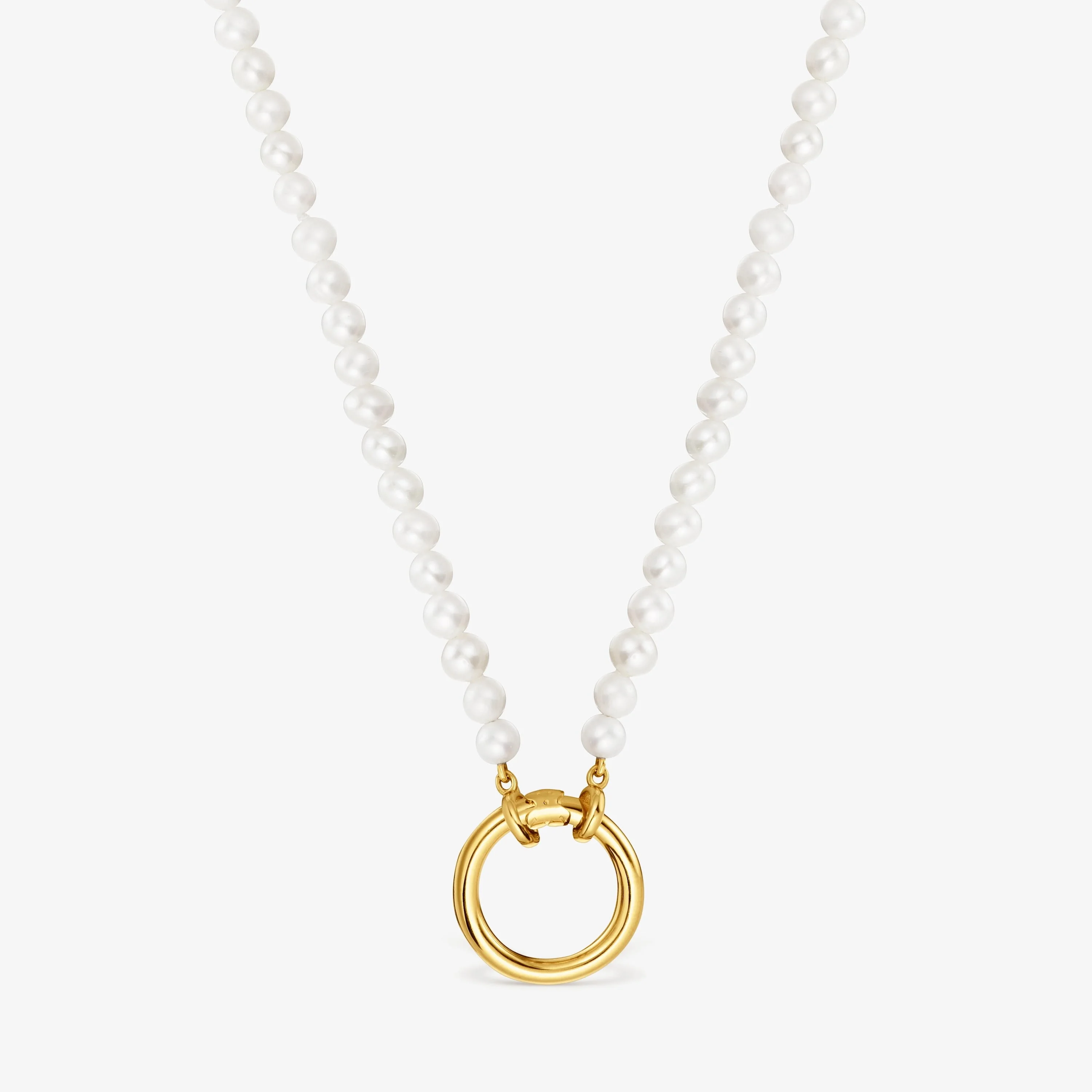 Necklace with cultured pearls and 18K gold vermeil Hold - 1