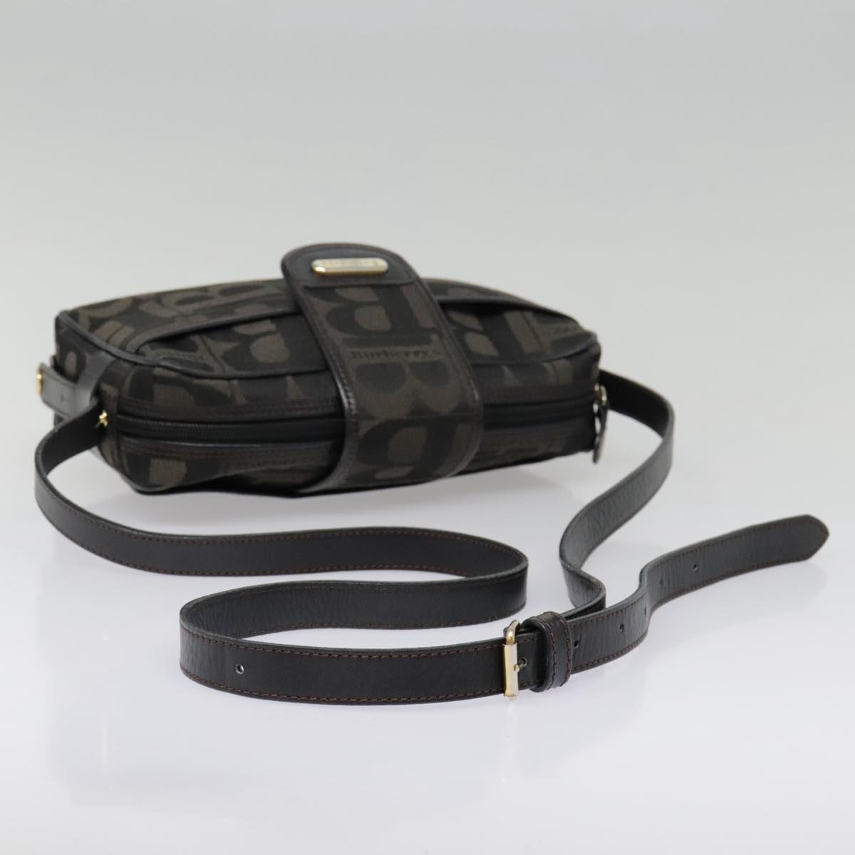 Burberry Shoulder Bag Canvas Gold Black - 7