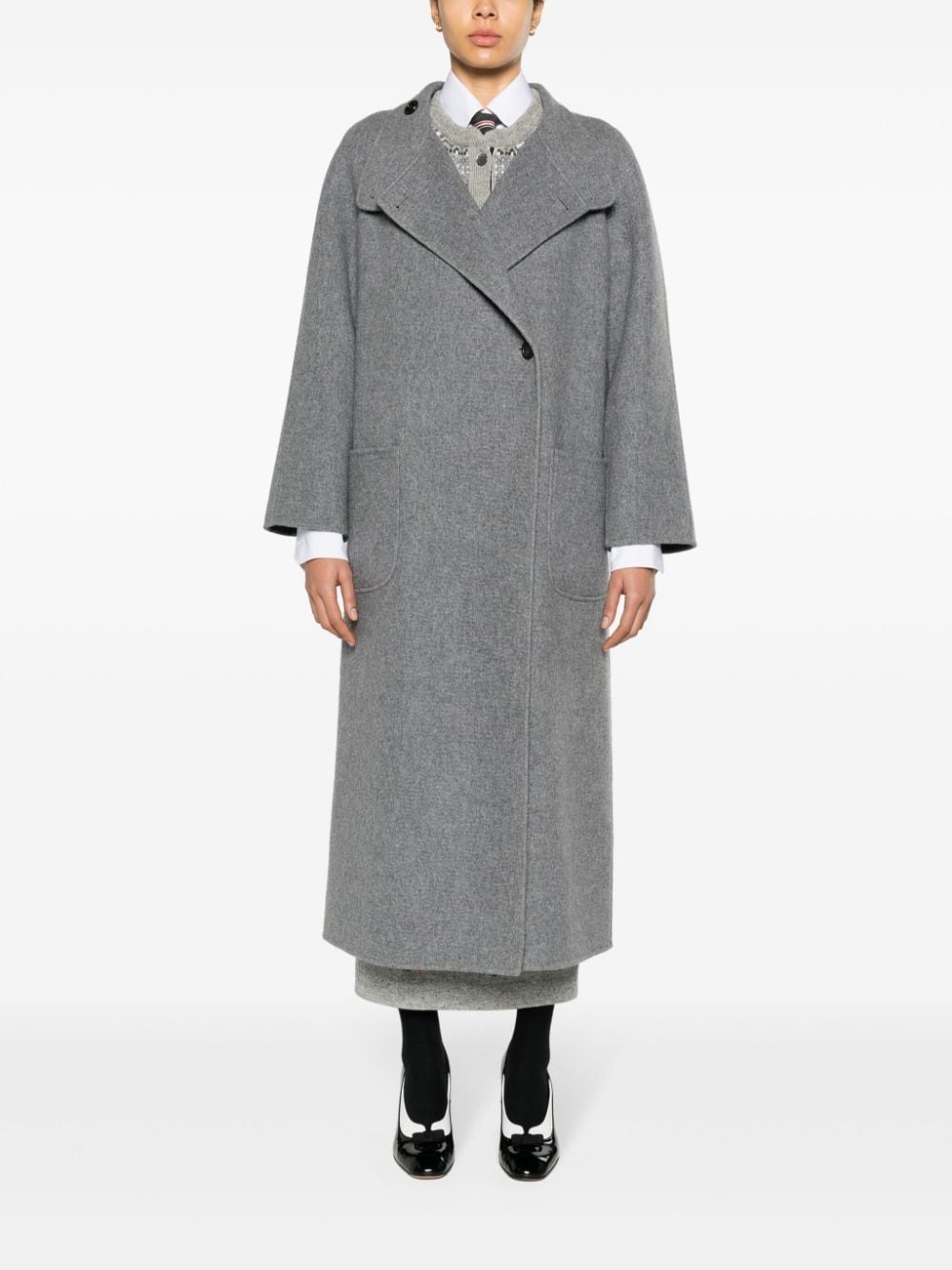wool-blend maxi coat - 4