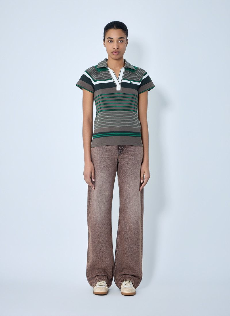 LACOSTE Slim Fit Striped Piqué Polo Shirt outlook
