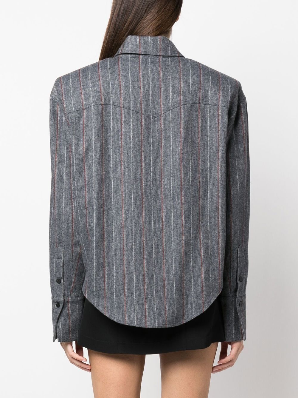 pinstripe button-up shirt - 4