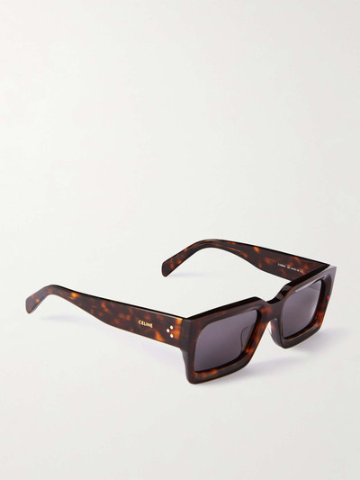 CELINE Rectangular-Frame Tortoiseshell Acetate Sunglasses outlook