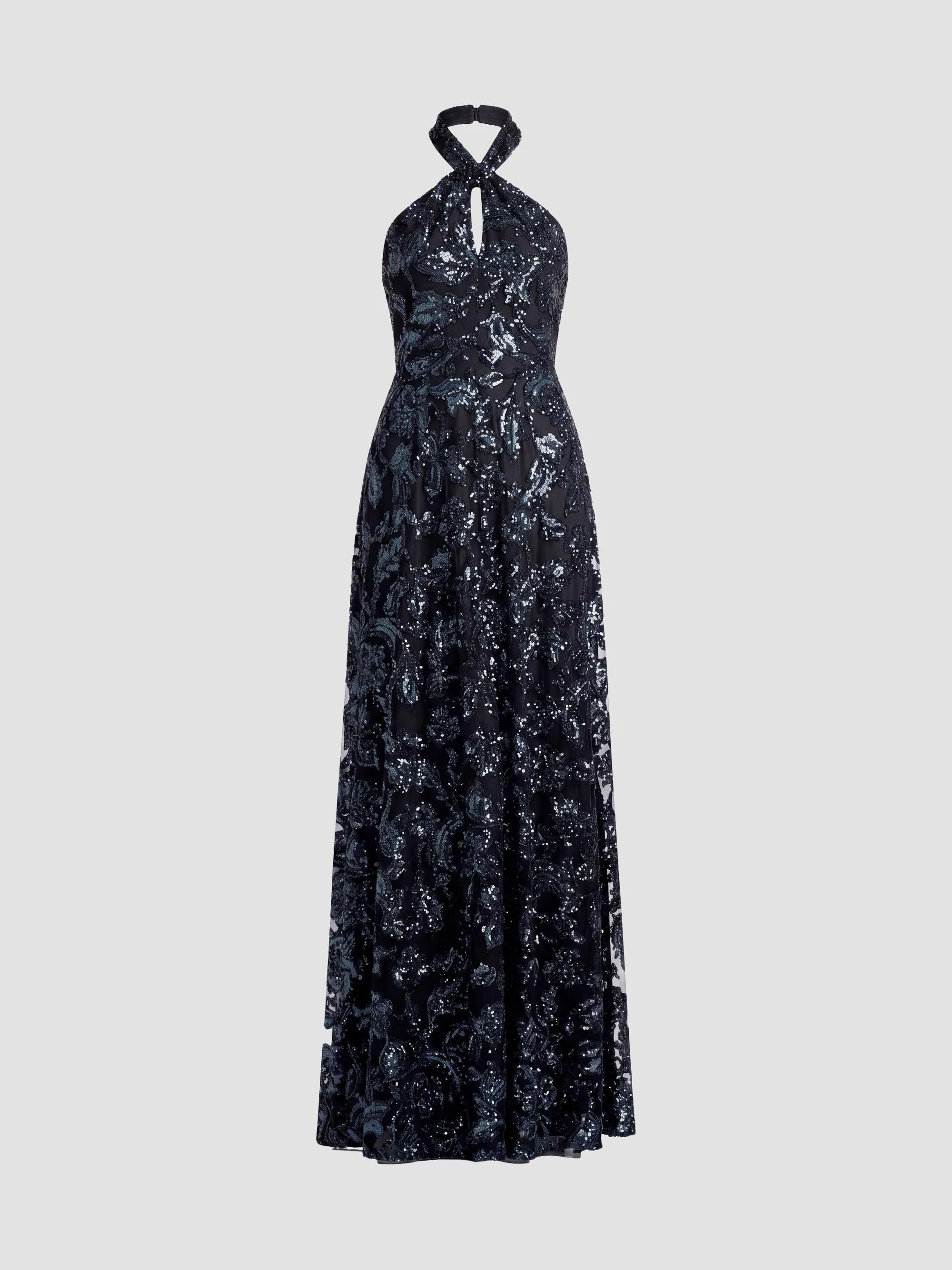 Women's Manon Halterneck Gown - Black Multi - 1