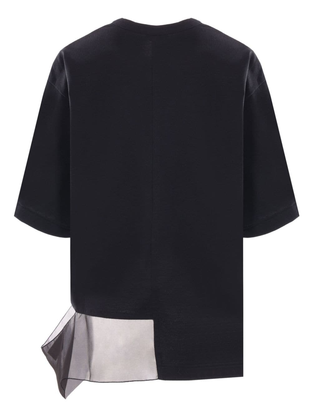 sheer-panelling drop-shoulder T-shirt - 2