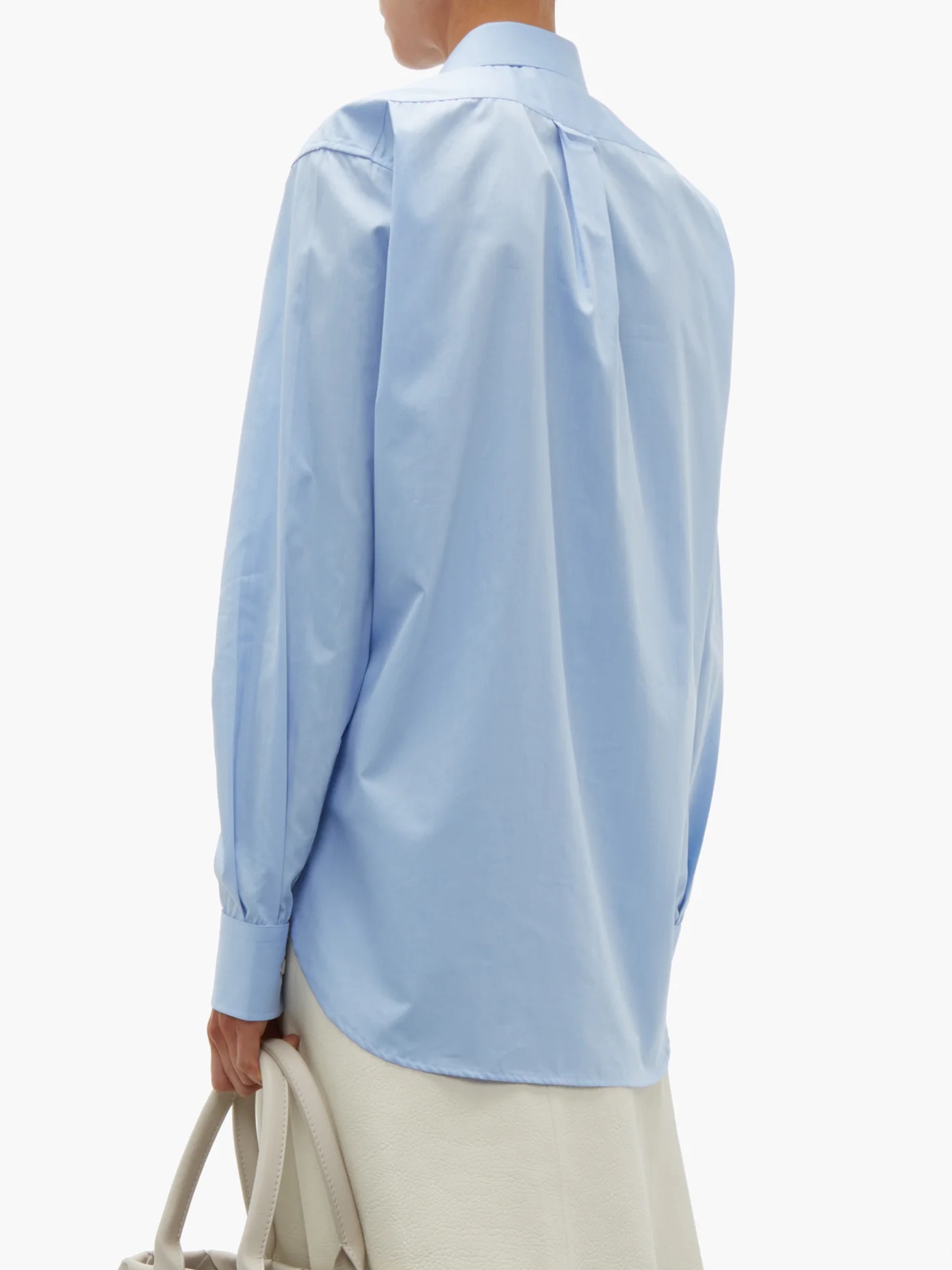 Oversized cotton-chambray shirt - 6