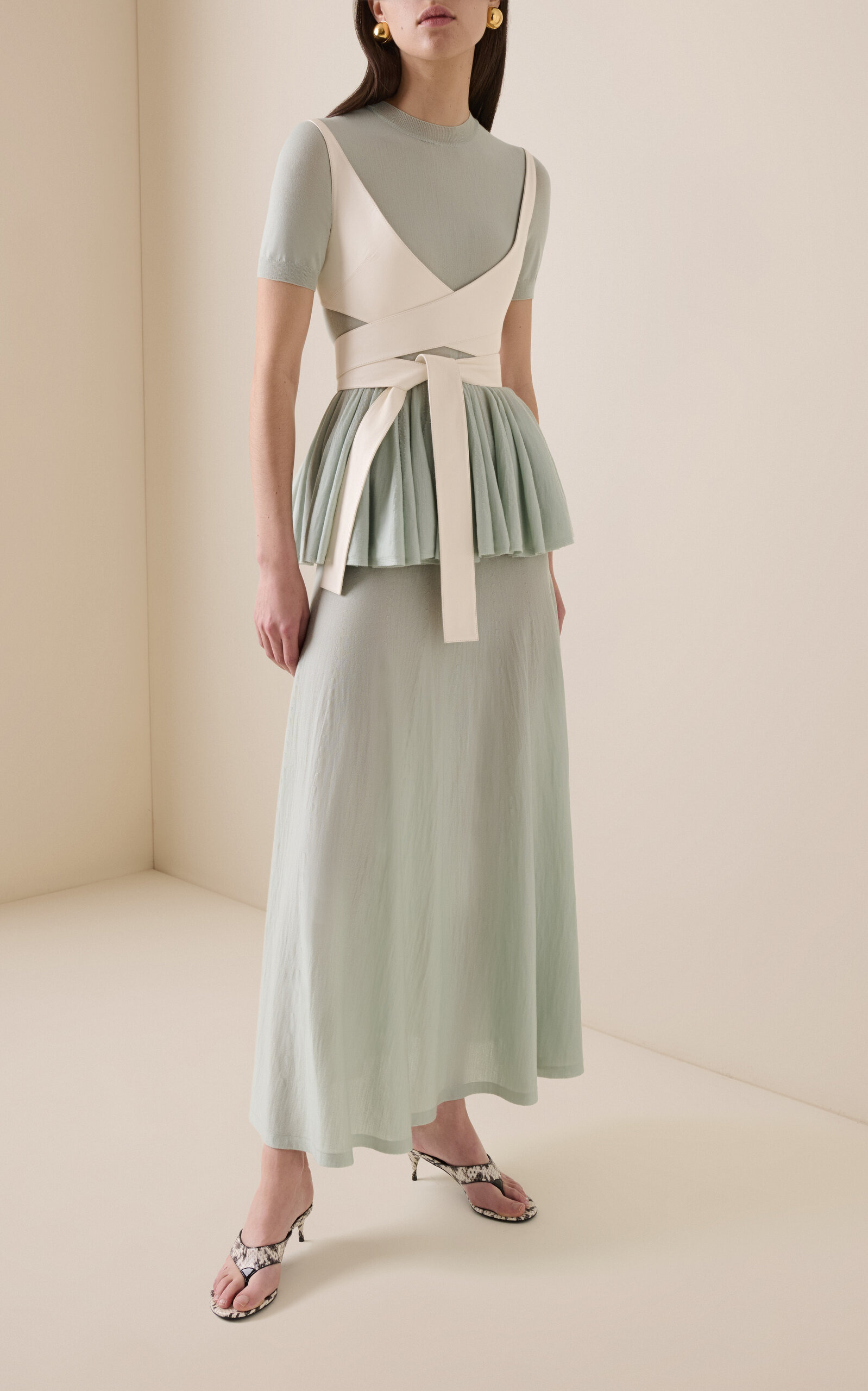 Knit Wool Maxi Skirt light blue - 2