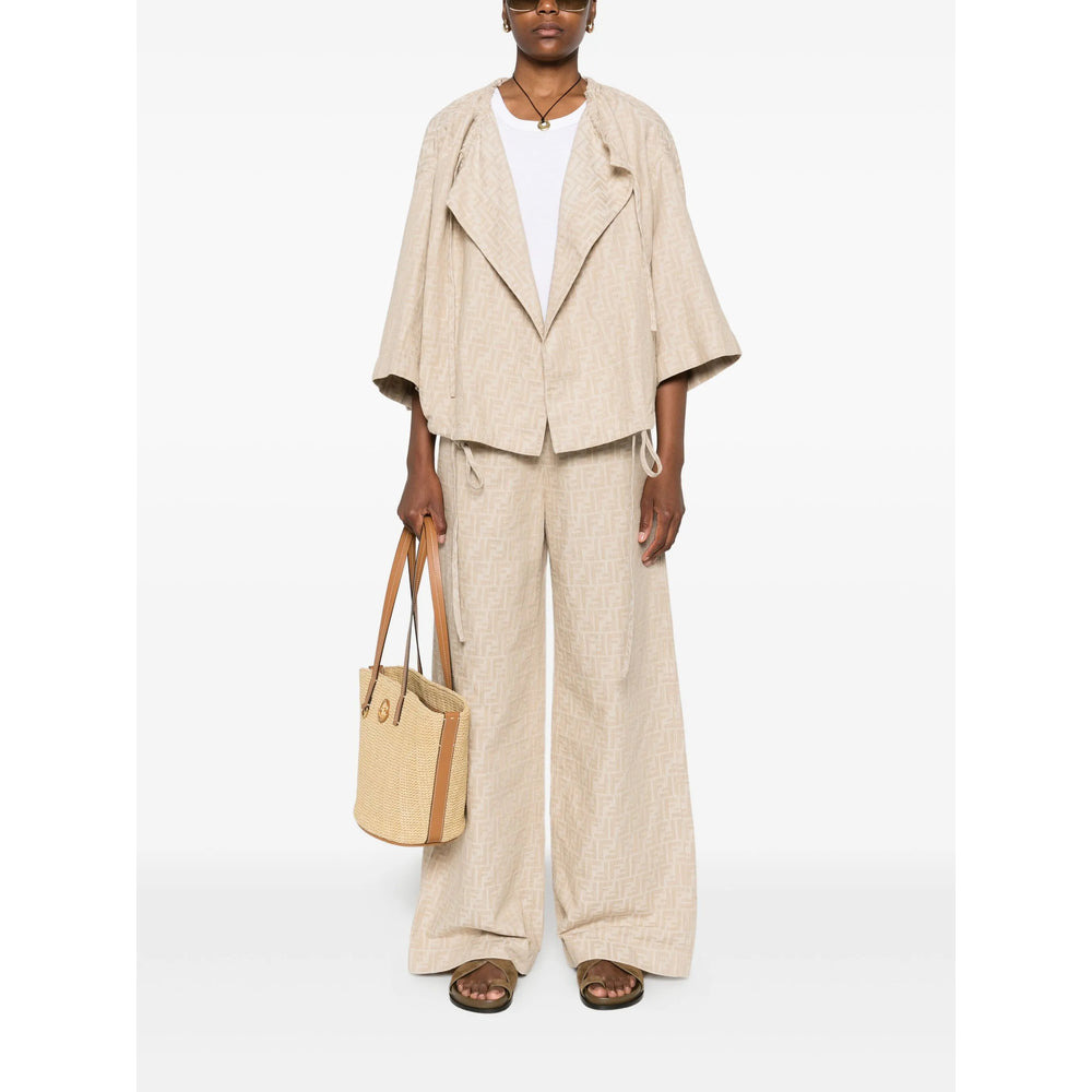 Fendi Neutrals Trousers - Palazzo Pants Women - 2