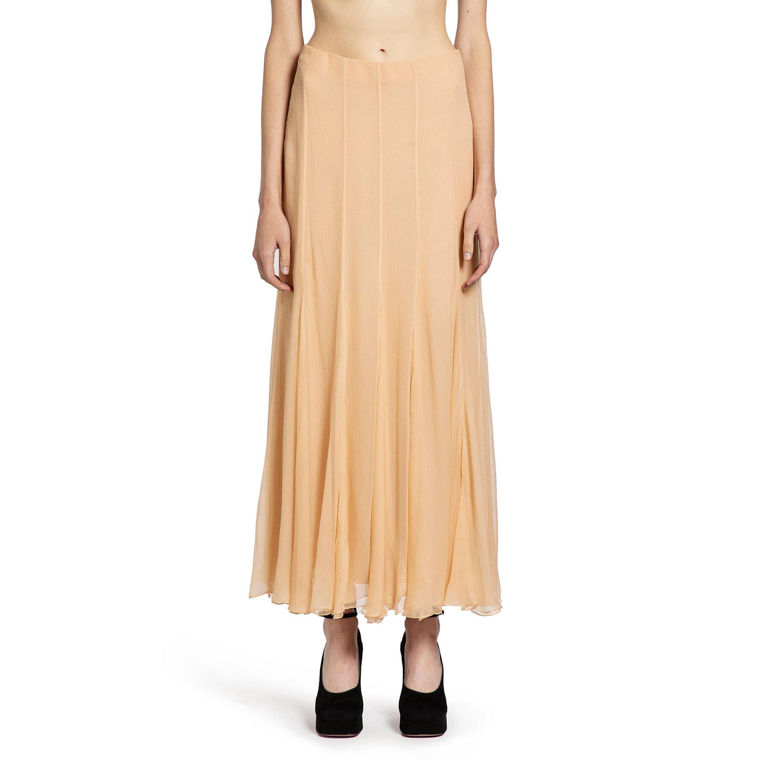 Fluid Maxi Skirt In Silk Mousseline - 7
