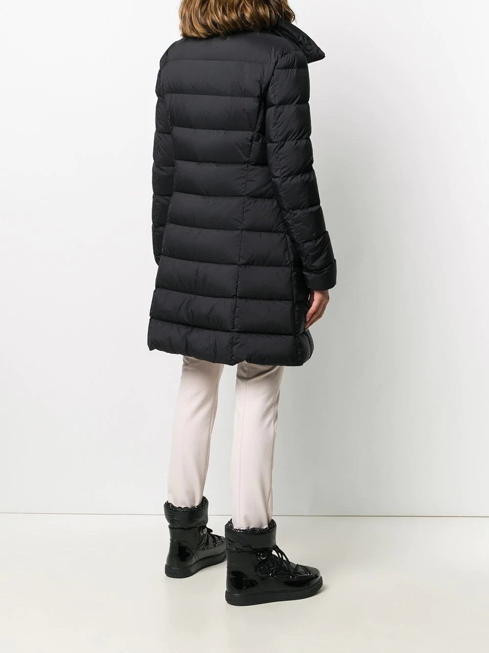 logo patch padded coat - 8