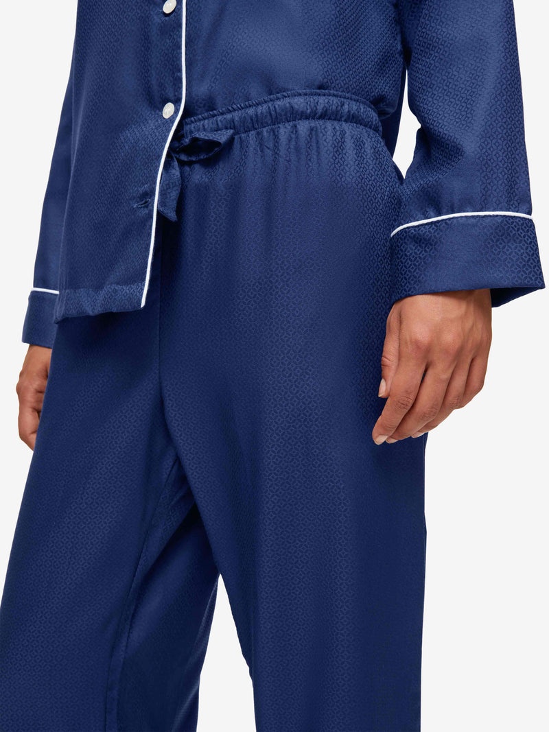 Women's Pyjamas Lombard 6 Cotton Jacquard Navy - 5