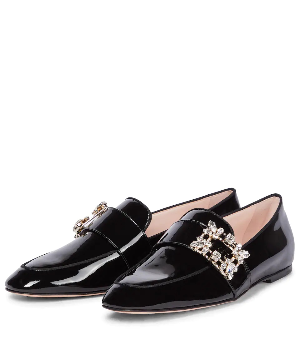 Mini Broche patent leather loafers - 5
