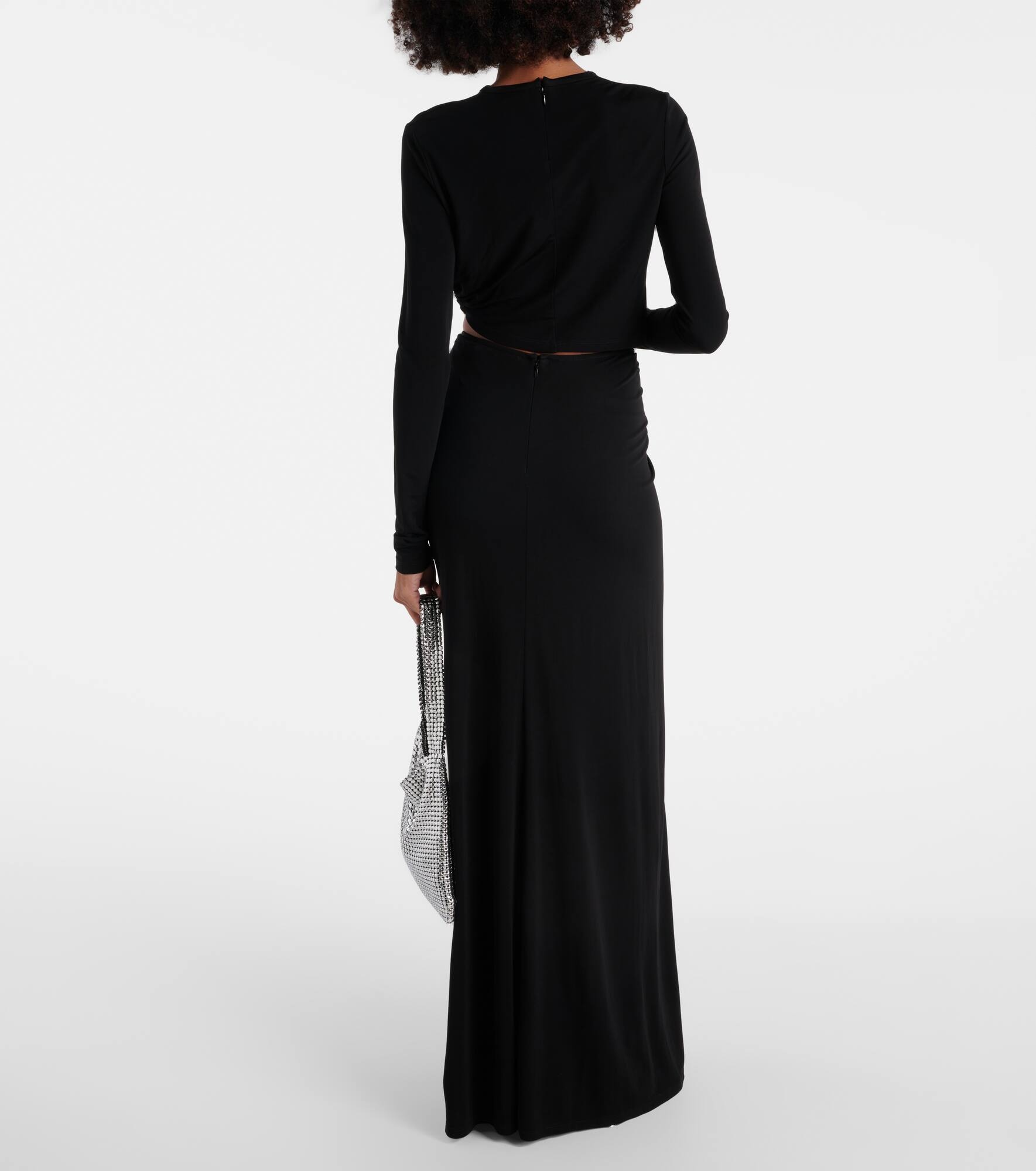 Ring-detail ruched maxi skirt - 3