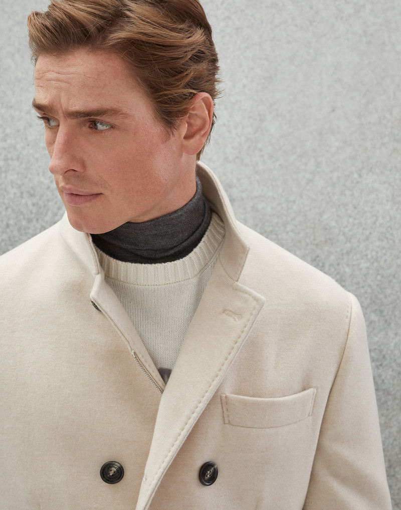 Water-resistant lightweight cashmere pea coat 3