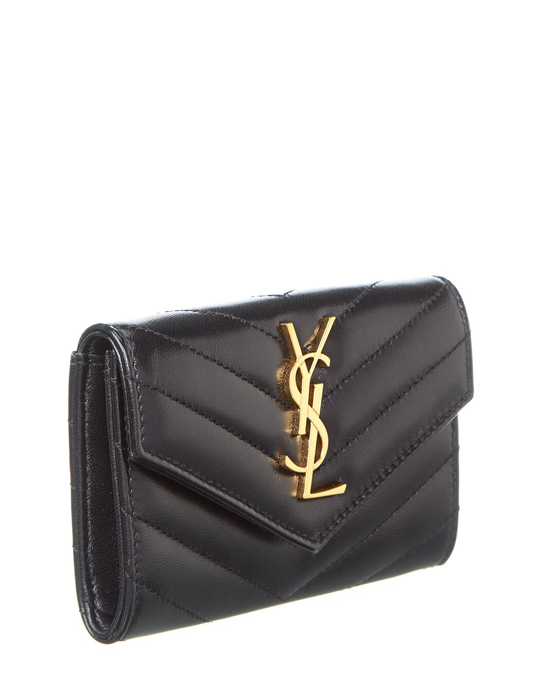 Saint Laurent Small Matelasse Leather Envelope Wallet - 4