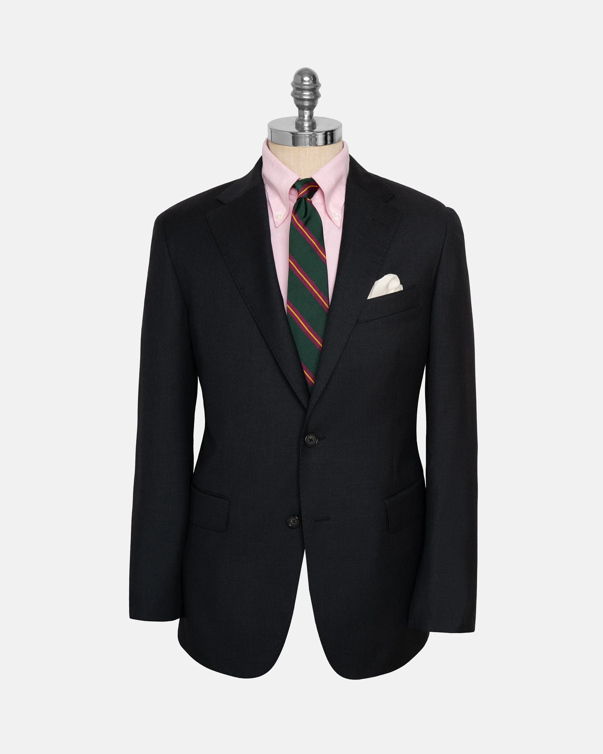 MADE-IN-USA CHARCOAL TWO-BUTTON DARTED SUIT - 1