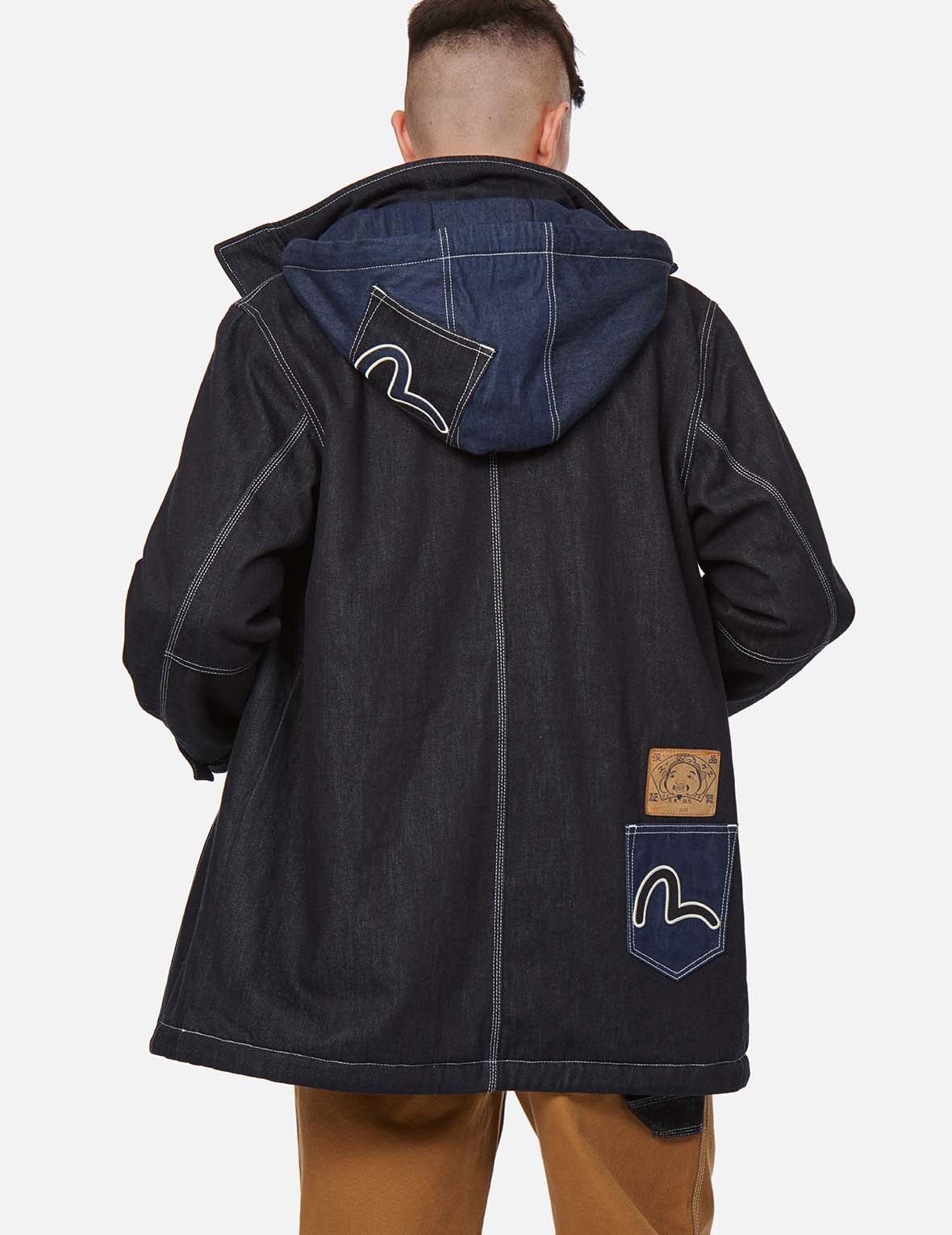 MULTI-POCKET DENIM PADDED COAT - 4