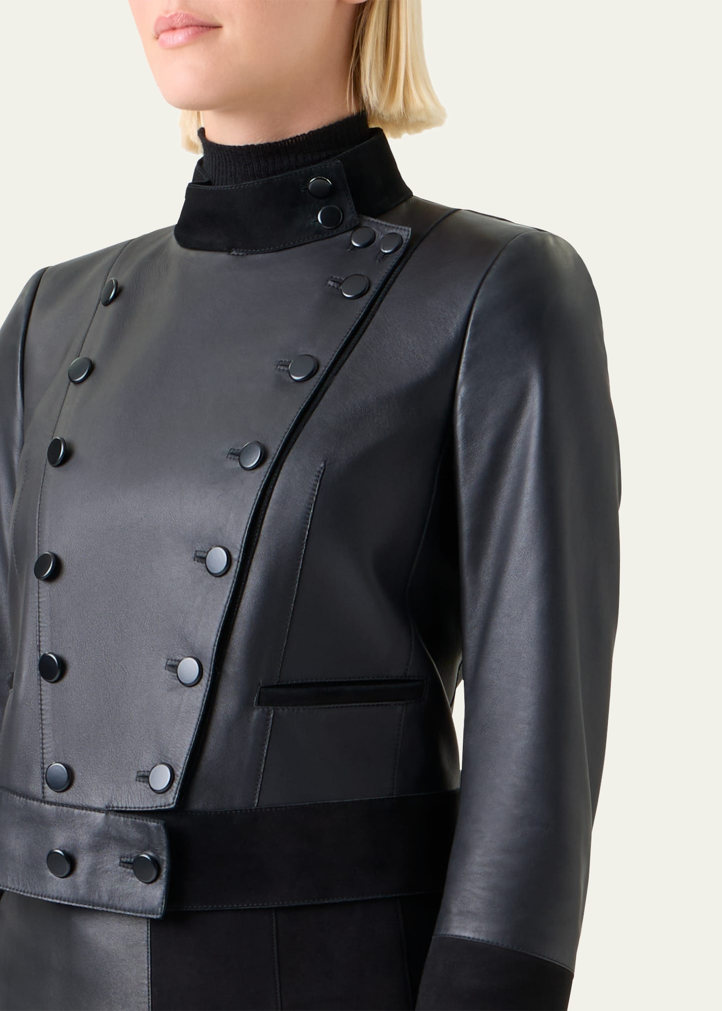 Dean Nappa Leather Jacket with Suede Trim - 5