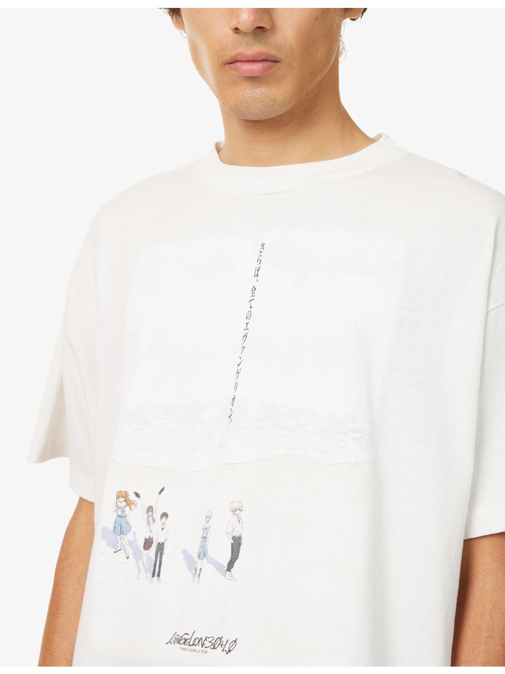 Evangelion Graphic-Print Crewneck Cotton T-Shirt - 5
