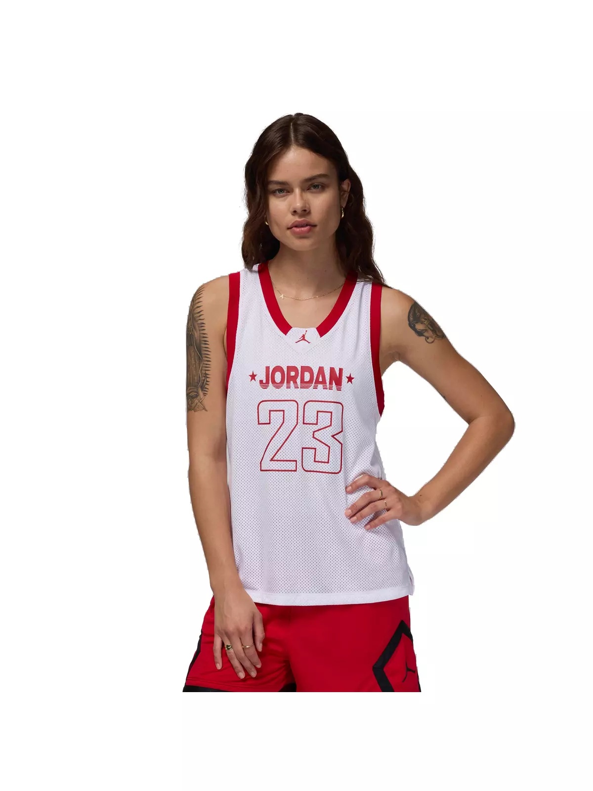 Women's 23 Jersey Tank - White/Red - 1