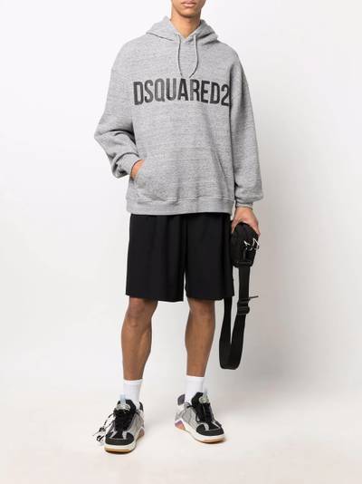 DSQUARED2 logo-print cotton hoodie outlook