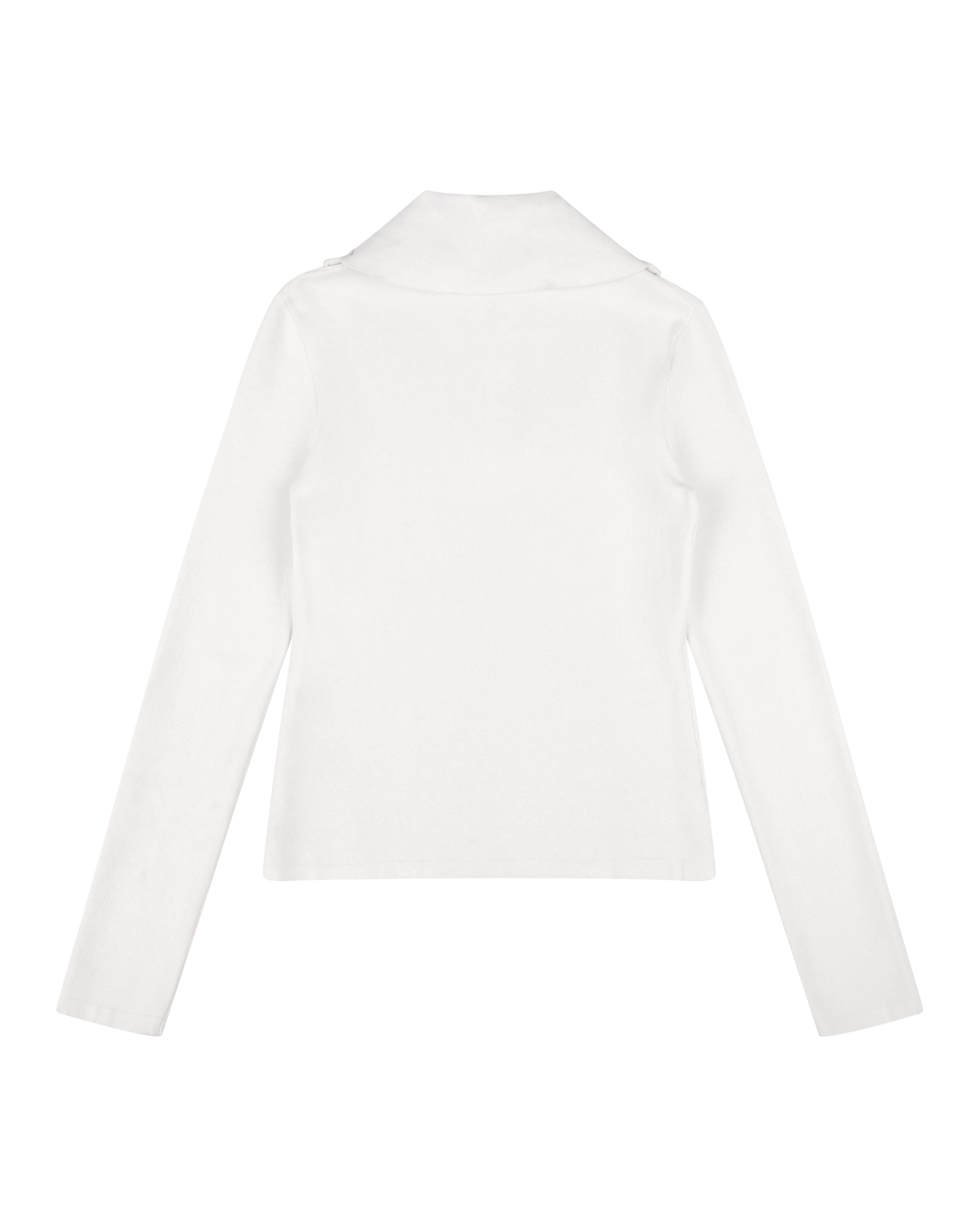 ZIP UP TURTLENECK SLIM IVORY - 5