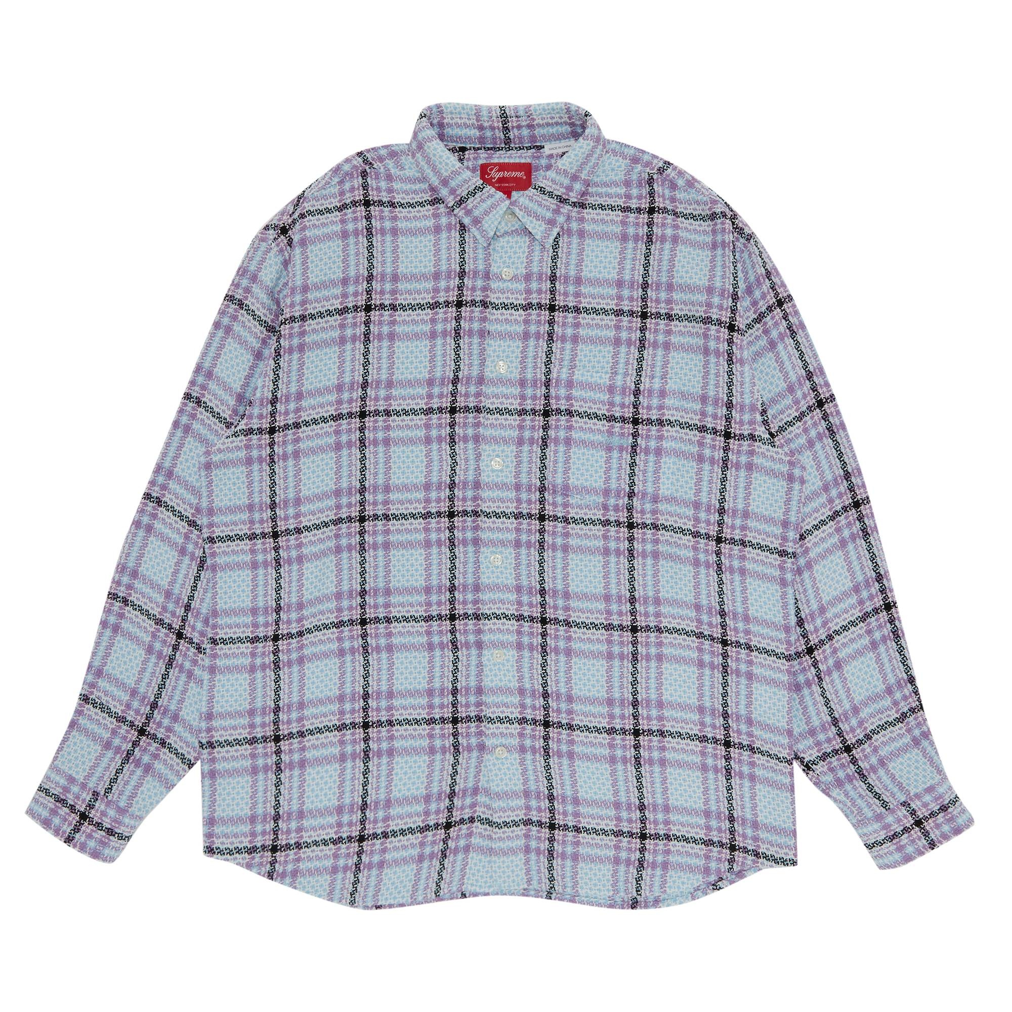 Supreme Basket Weave Plaid Shirt 'Light Blue' - 1