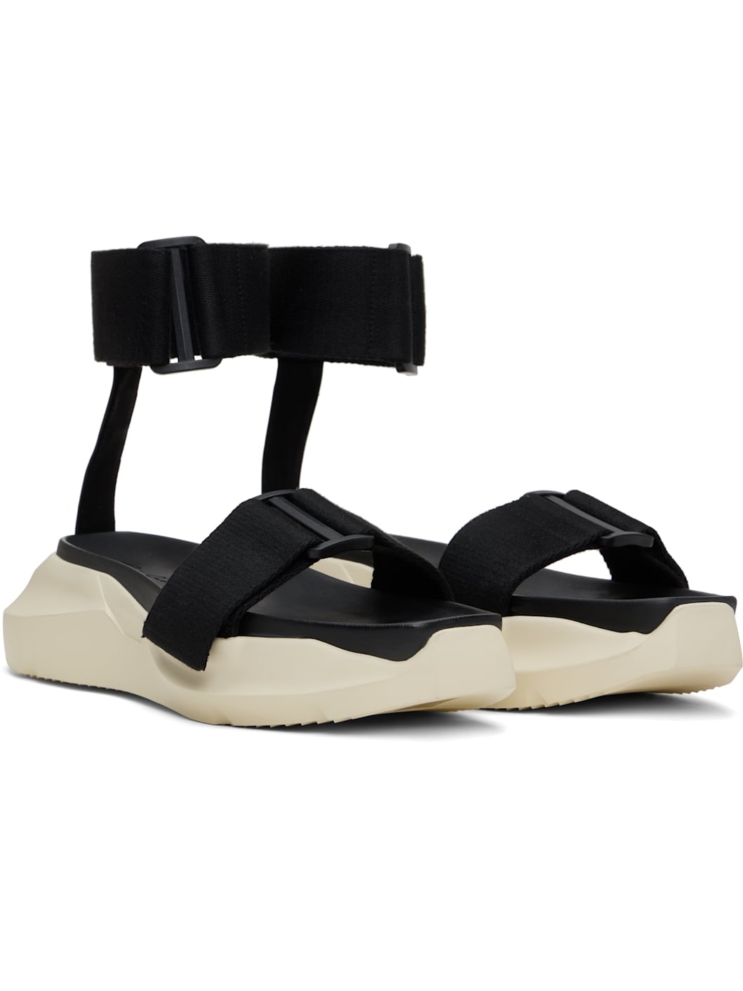 Black Hollywood Strap Spartan Geth Slide Sandals - 4
