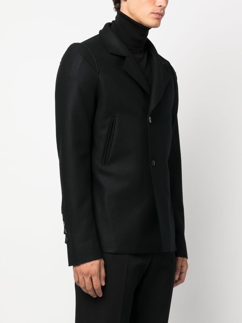 double-breasted cotton-wool blazer - 3