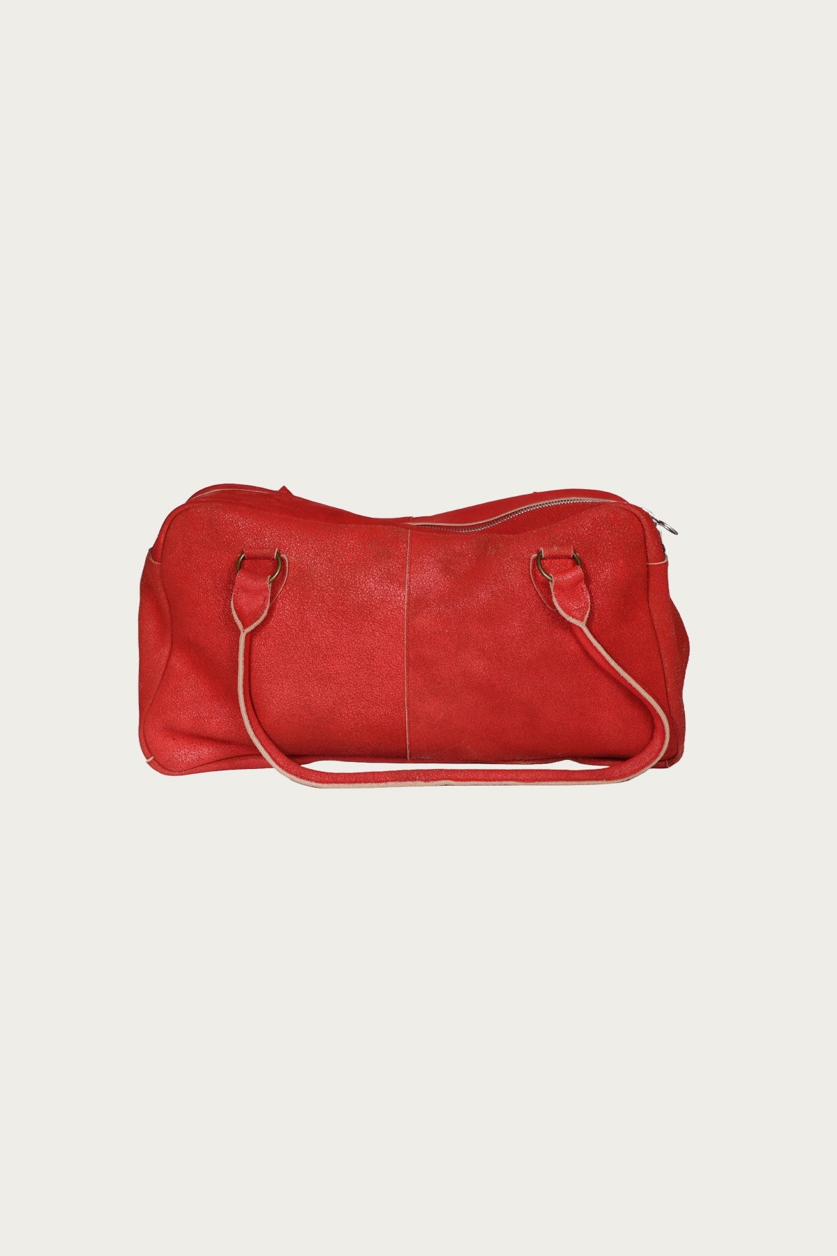 Crack Leather FARGO Bag (BONE PALM) - Red - 2