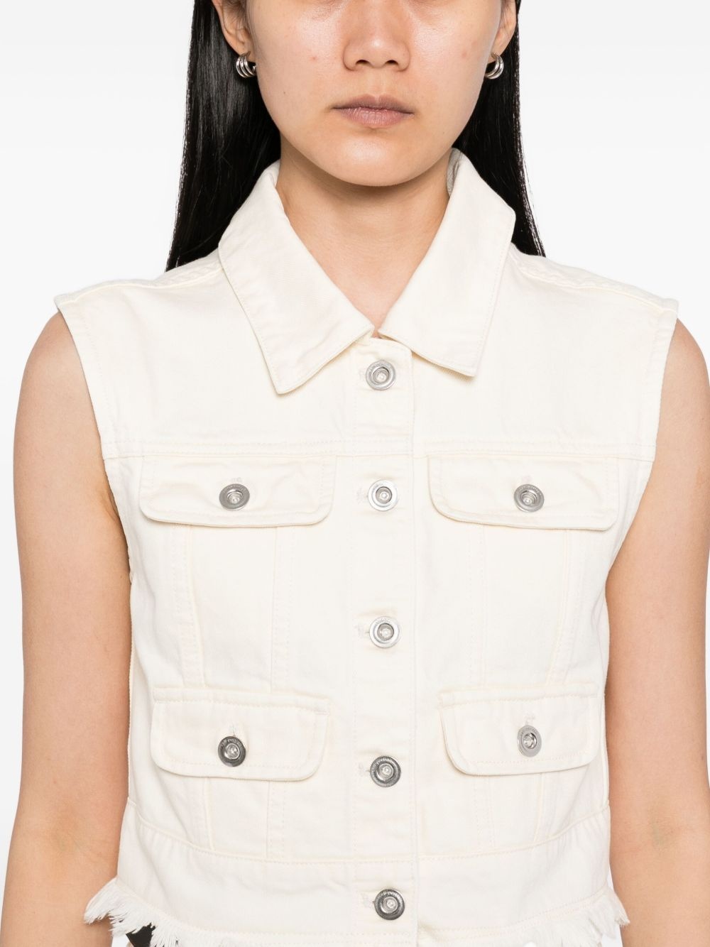 sleeveless denim jacket - 5