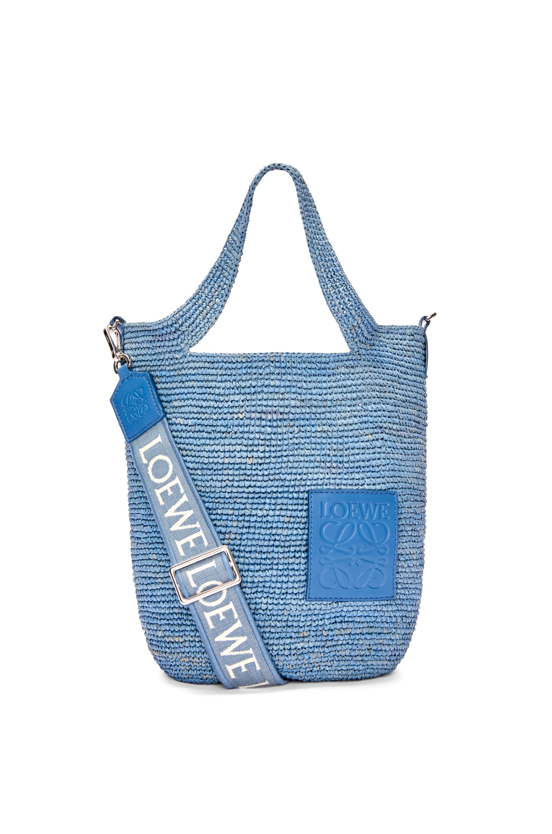 Mini Slit bag in raffia and calfskin - 1