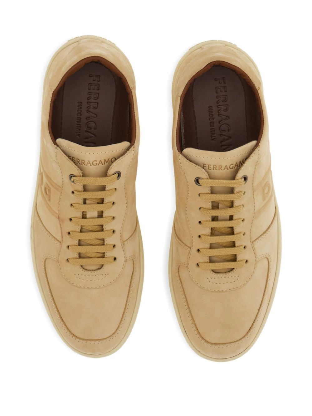 logo leather low-top sneakers - 3