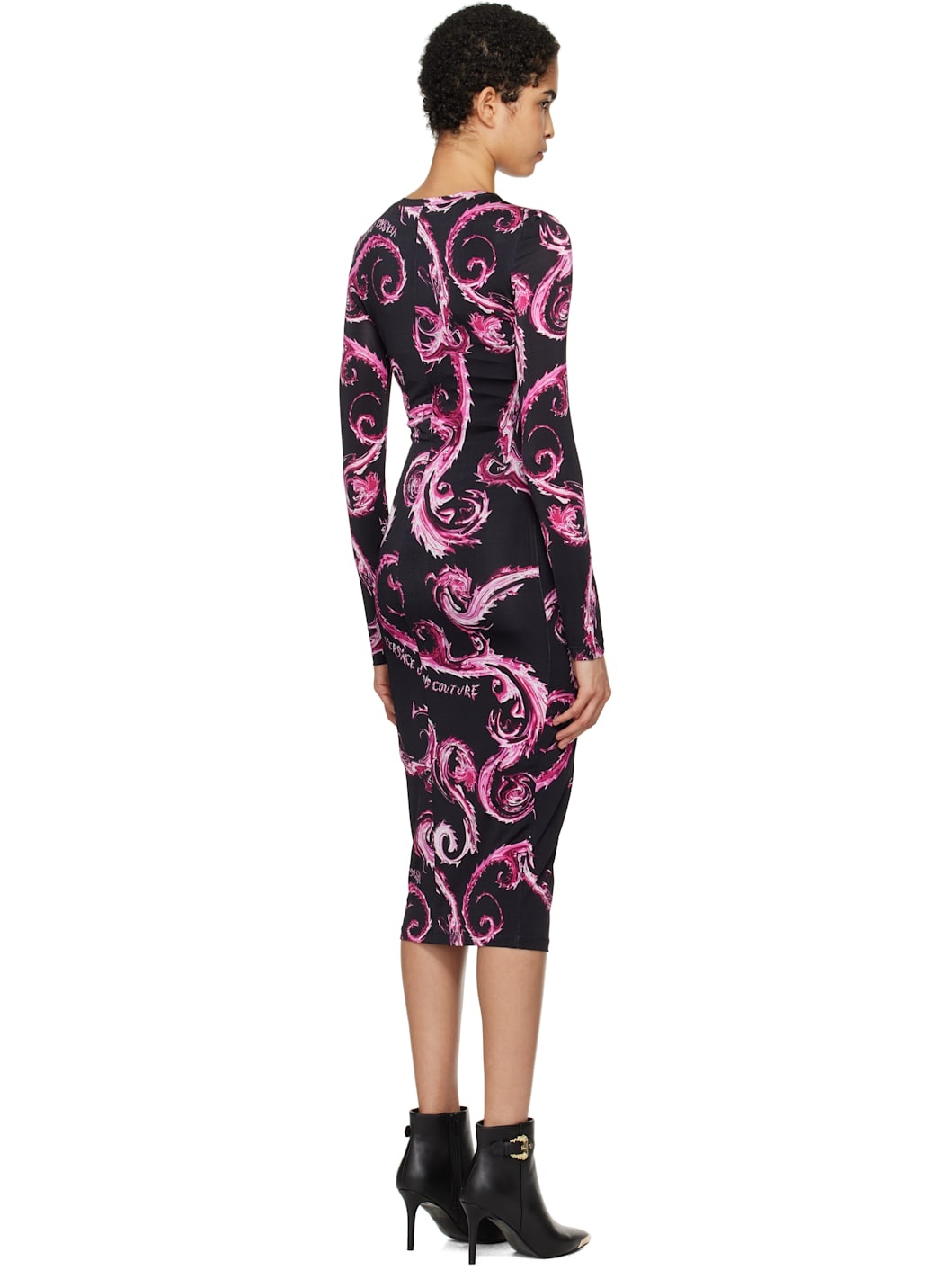 Black Chain Couture Midi Dress - 3