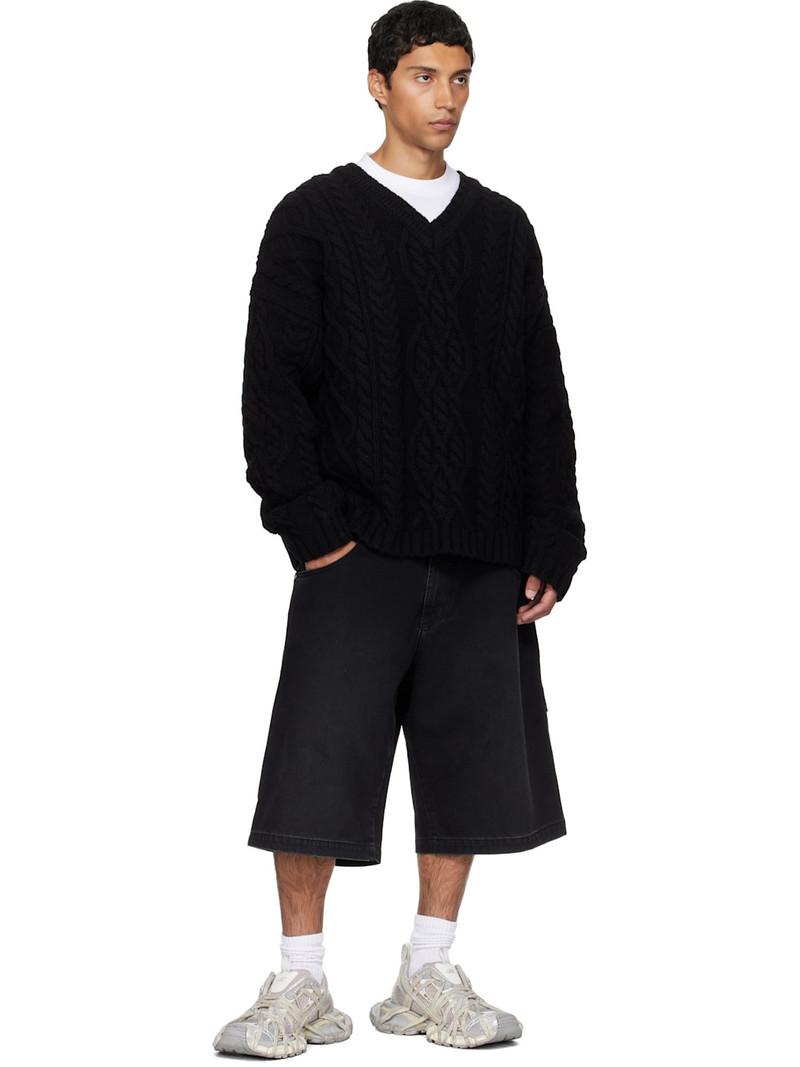 VETEMENTS Black Cable-Knit Sweater outlook
