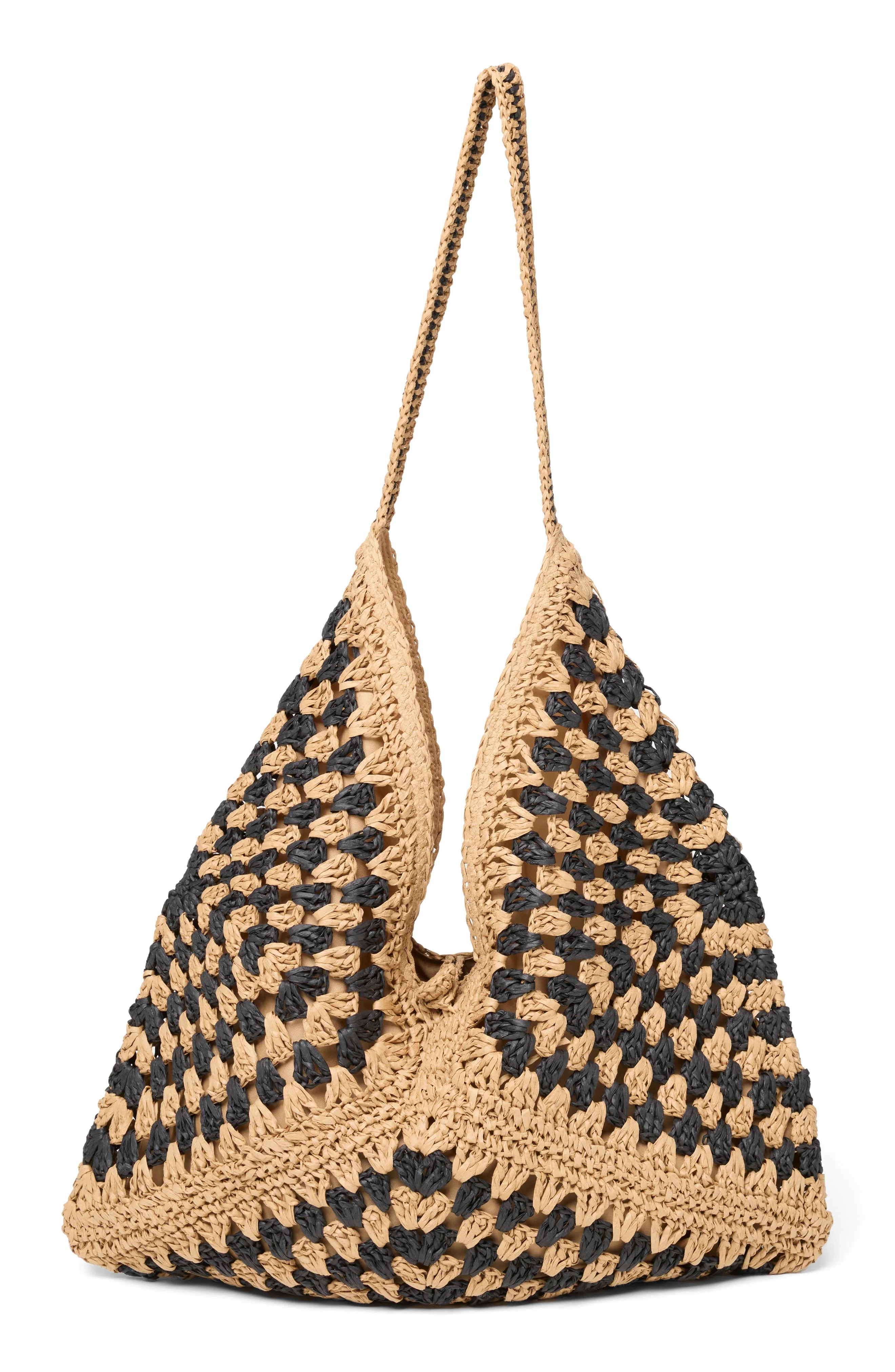 LSPACE Coastline Crochet Beach Bag in Natural/Black at Nordstrom - 1
