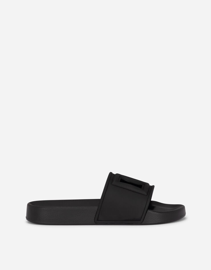 Rubber beachwear sliders with DG logo - 1