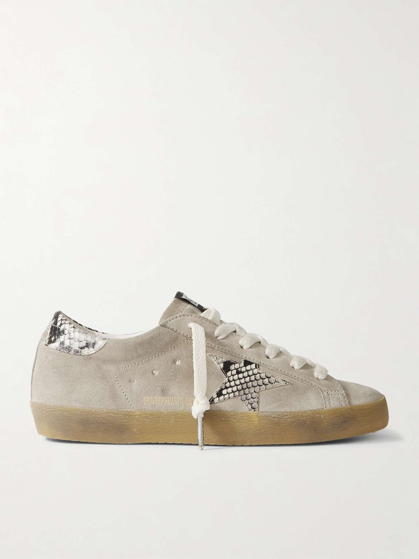 Super-Star snake-effect leather-trimmed suede sneakers - 1