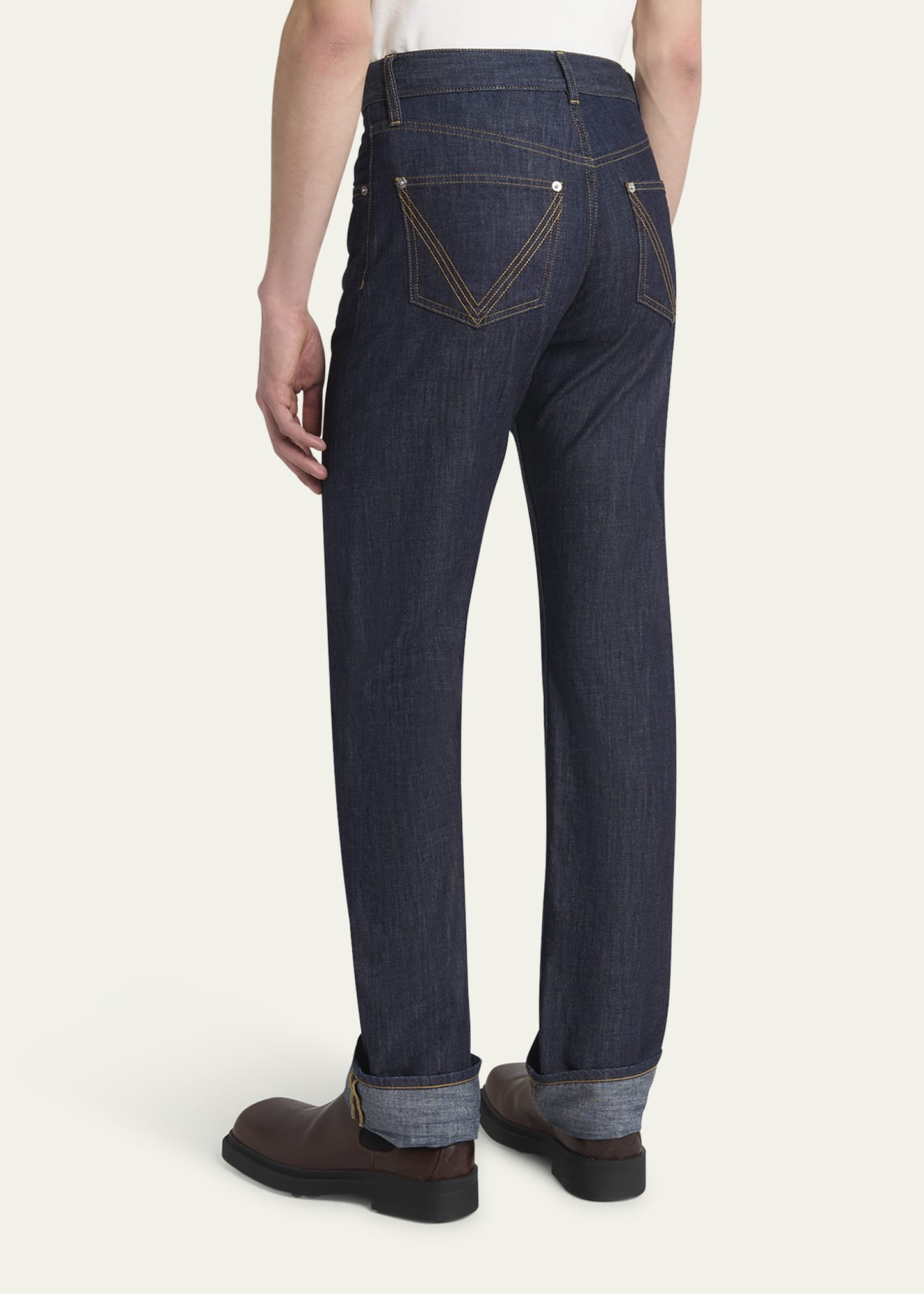 Men's Rinsed Denim Intreccio-Pocket Jeans - 3