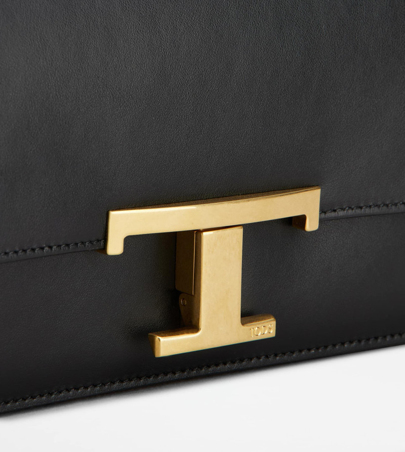 T TIMELESS CROSSBODY BAG IN LEATHER MICRO - BLACK 5
