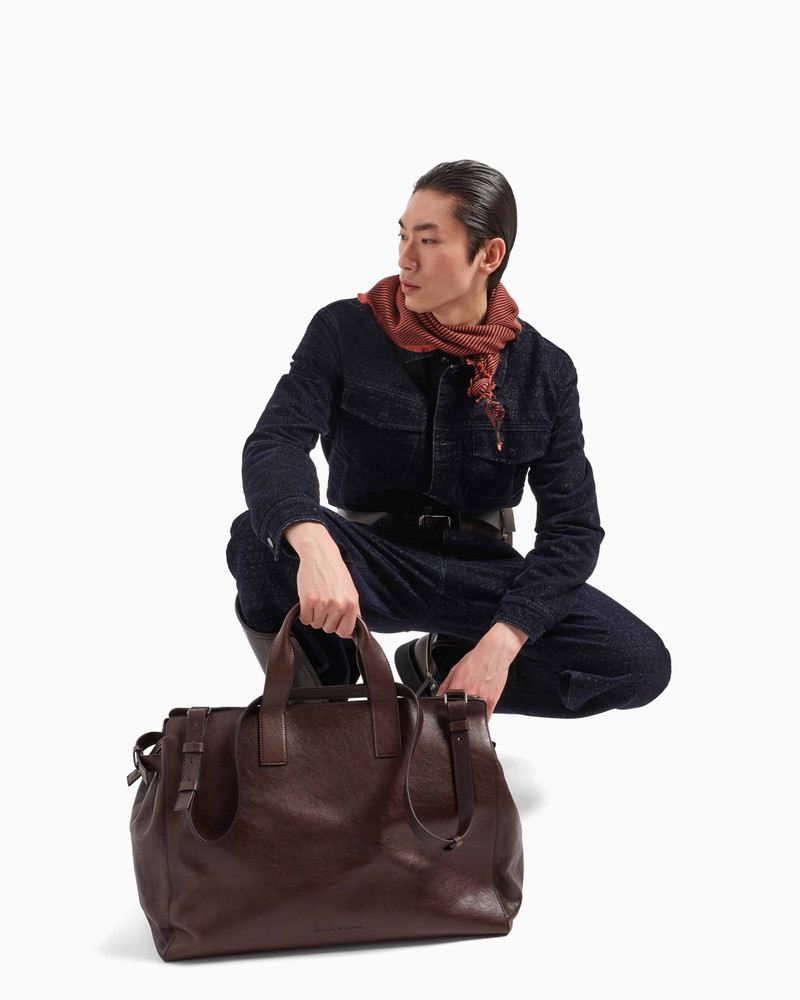 J74 LOOSE-FIT DENIM JEANS WITH ALL-OVER FLOCKED LOGO LETTERING 6