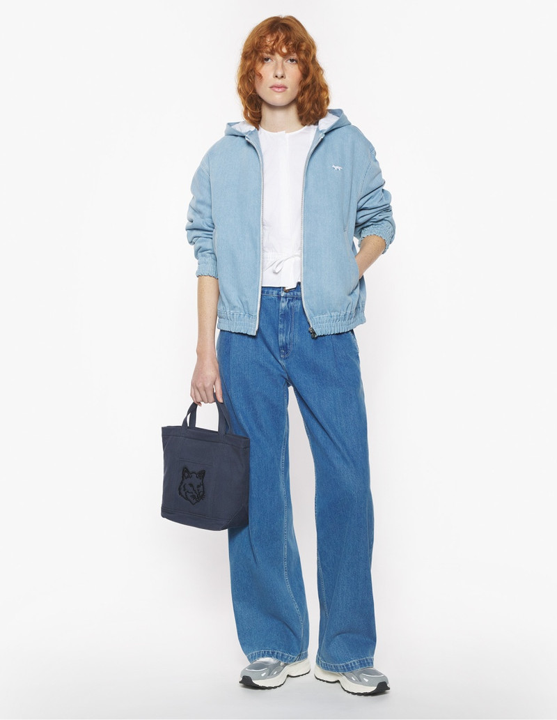 Maison Kitsuné ZIPPED HOODED DENIM BLOUSON outlook