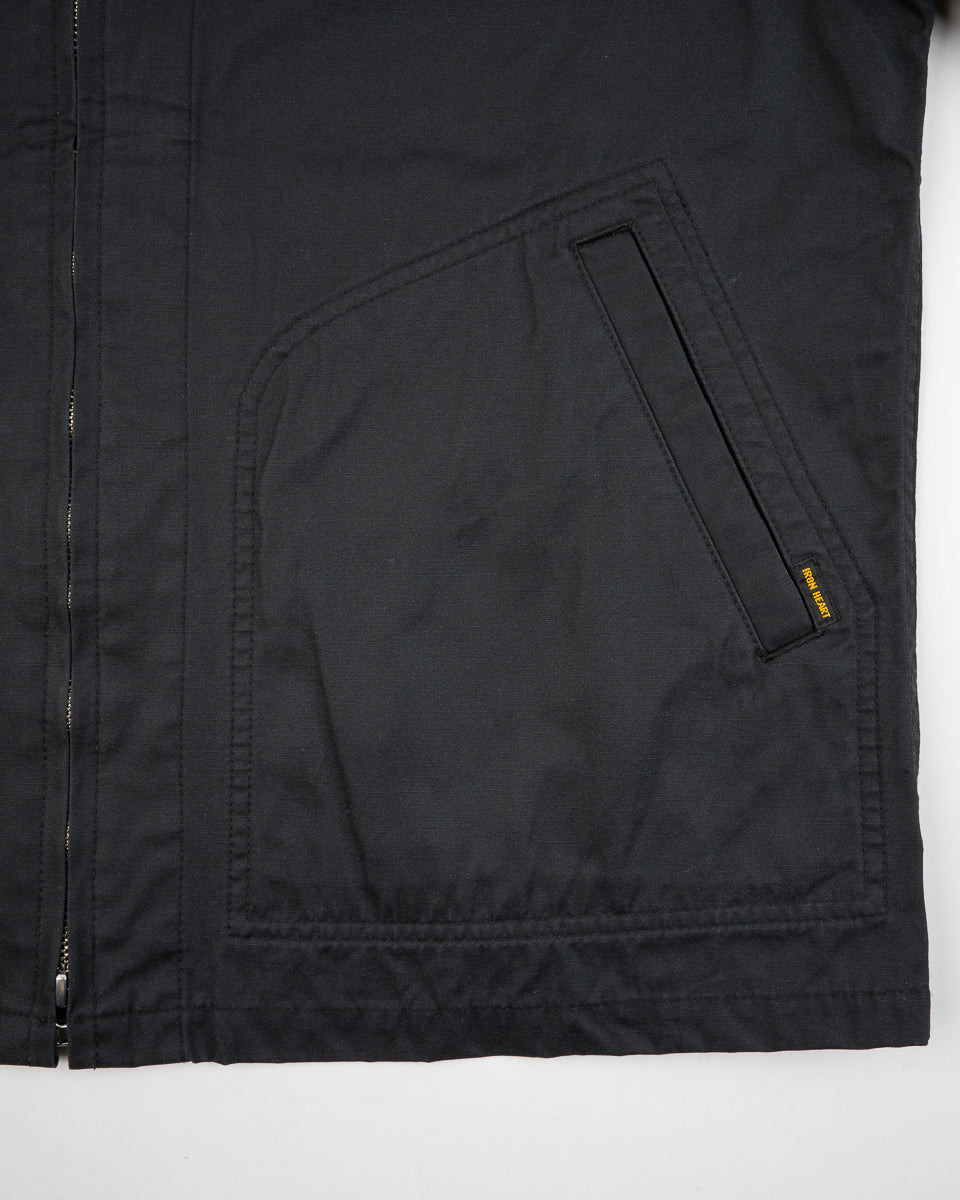 IHJ-145-BLK 7oz Rubber Wax Coated Windbreaker - Black - 10