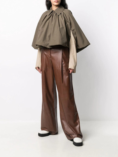 NINA RICCI cropped gathered detail poncho outlook