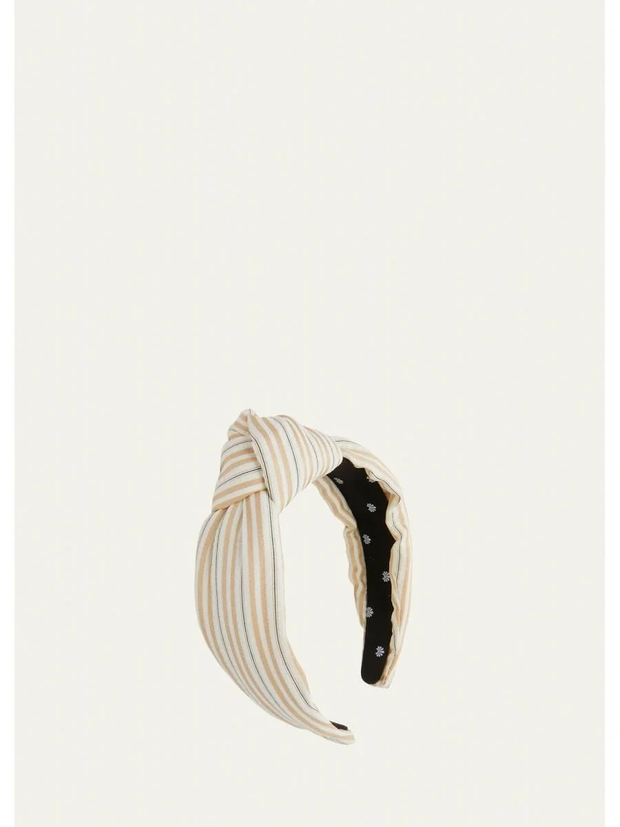 Knotted Cotton Seersucker Headband - 1