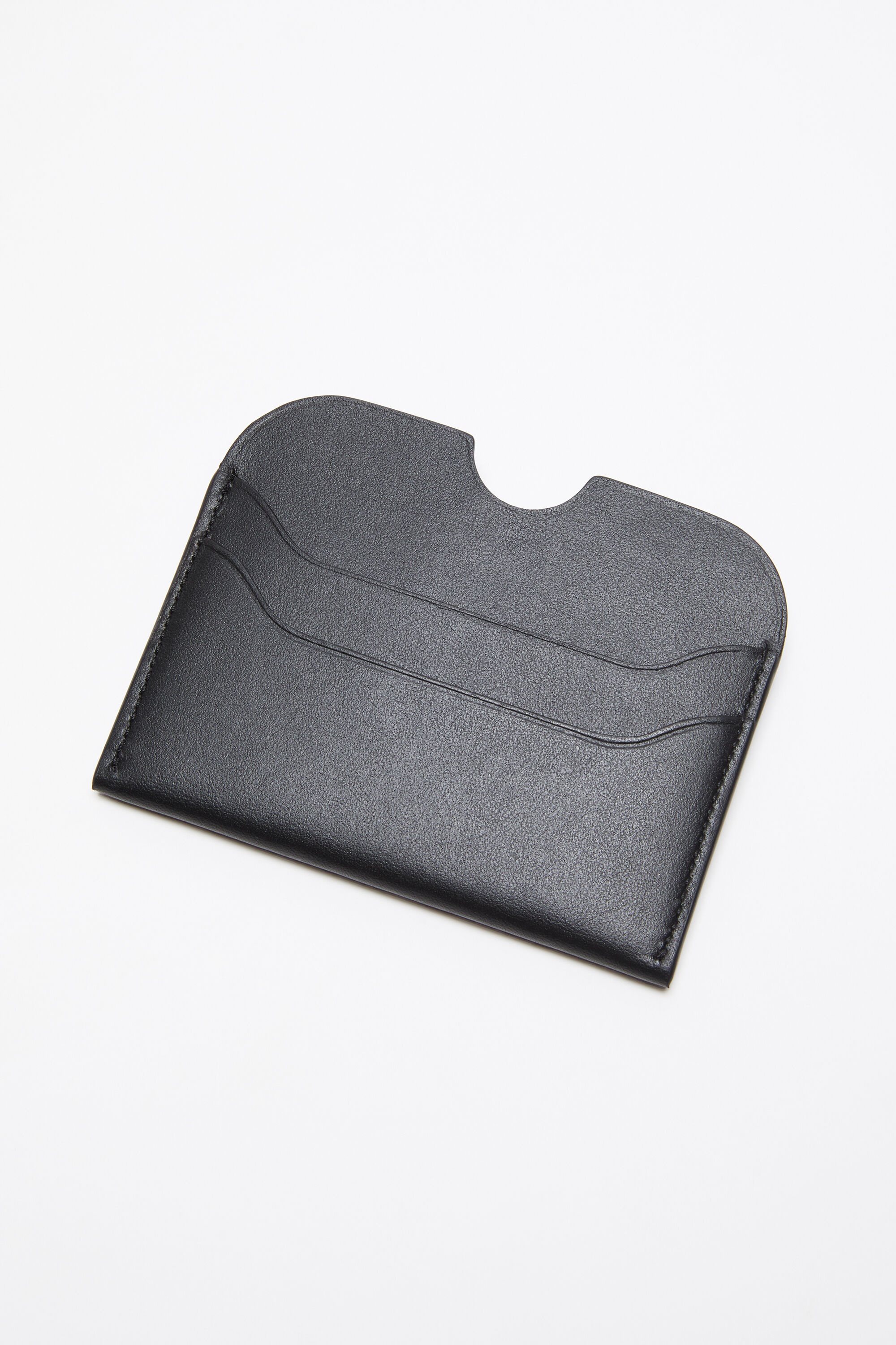Leather card holder - Black - 4