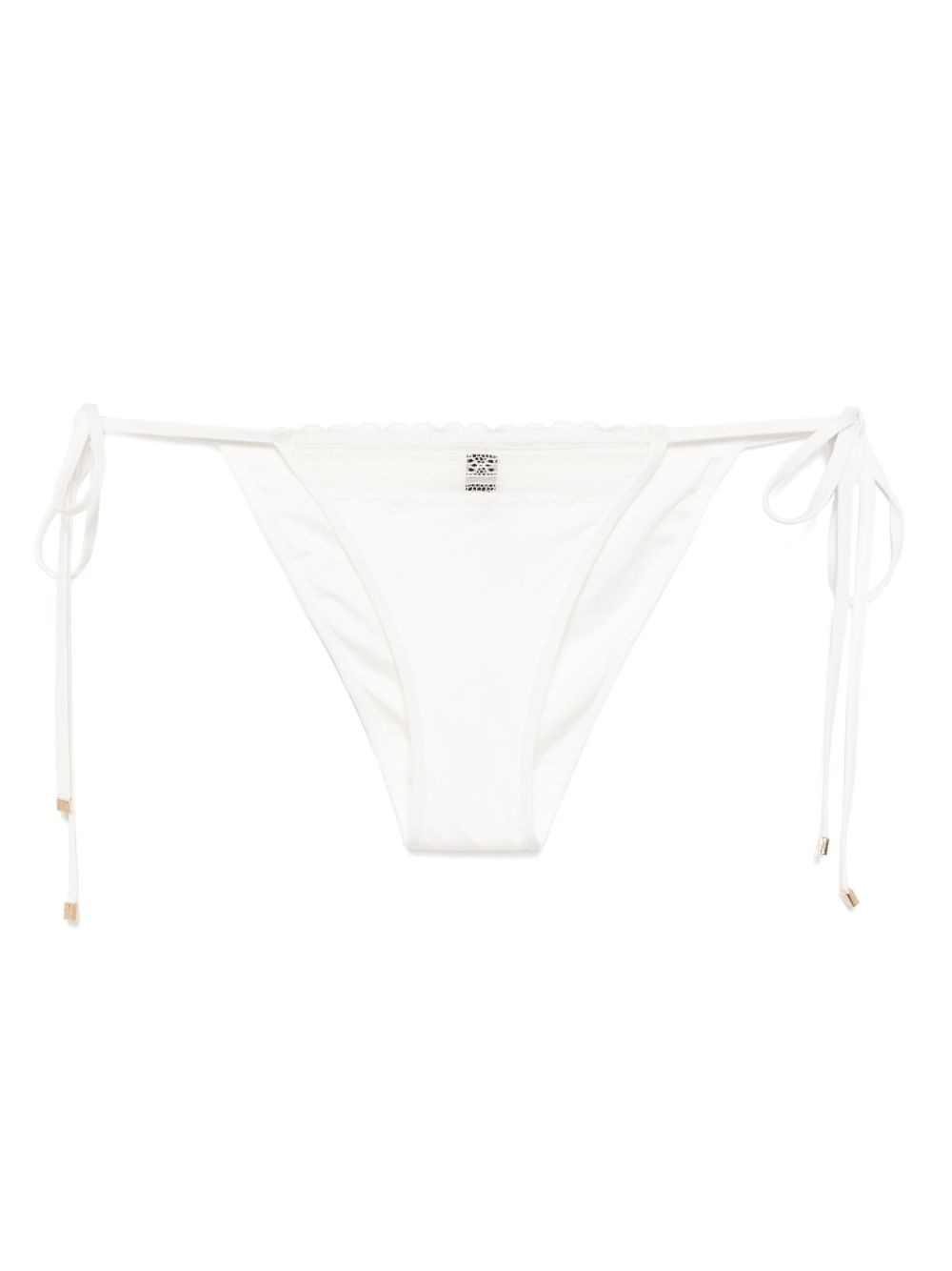 lace inset string bikini bottom - 2